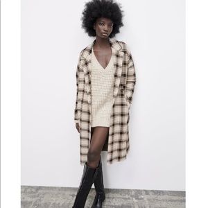 ZARA NWT PLAID KNIT COAT 🔥